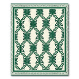 Emerald Green Trellis Floral Area Rug