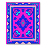 Vibrant Pink Blue Persian Medallion Area Rug