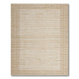 Beige and Neutral Coastal Beach Beige Woven Border Area Rug
