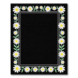 Daisy Floral Border Black Area Rug