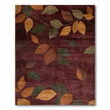 Cascading Autumn Leaves Burgundy Area Rug