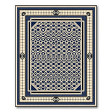 Navy Blue Lattice Geometric Area Rug