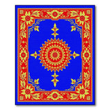 Vibrant Blue Persian Sunflower Medallion Rug