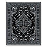 ODIKA Gothic Bat Medallion Washable Area Rug, Low Pile Non-Slip Spooky Carpet