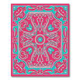 Pink Vibrant Pink Teal Persian Medallion Area Rug