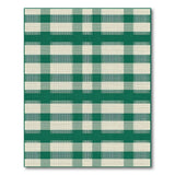 Rustic Farmhouse Green White Gingham Checkered Area Rug
