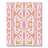 Vibrant Pink Gold Geometric Modern Rug
