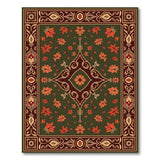 Traditional Persian Ornate Green Floral Persian Area Rug