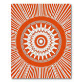 Radiant Orange Sunburst Geometric Area Rug