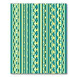 Teal Yellow Geometric Tribal Stripe Rug