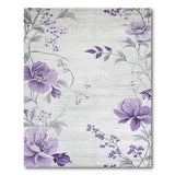 Purple Lilac Floral Grey Area Rug