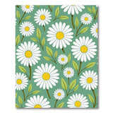 Lush Green Daisy Meadow Area Rug
