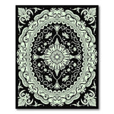 Ornate Teal Medallion Persian Traditional Persian Area Rug