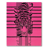 Bold Pink Tiger Face Area Rug