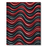 Bold Red Wavy Abstract Red Area Rug