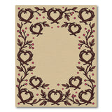 Beige Twig Heart Wreath Berry Border Rug
