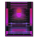 Geometric Modern Multi-color and Patterns Vibrant Pink Grid Geometric Area Rug