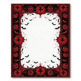 Spooky Halloween Jack-o'-Lantern Bat Border Rug