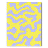 Abstract Wavy Purple on Sunny Yellow Area Rug
