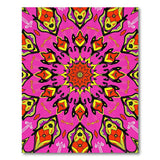 Multi-color and Patterns Vibrant Pink Mandala Geometric Area Rug