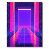 Neon Grid Portal Area Rug