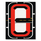 Red Racetrack Geometric Area Rug