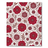 Red Rose Circle Floral Area Rug