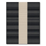 Bold Black Beige Vertical Stripe Area Rug