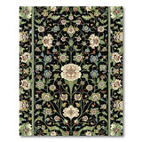 Multi-color and Patterns Elegant Black Persian Floral Area Rug