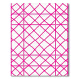 Bold Pink Geometric Grid Area Rug