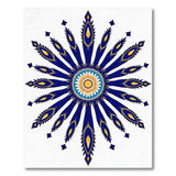 Blue Feather Sun Mandala Area Rug
