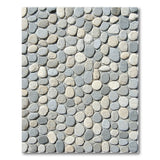 Coastal Beach Grey Pebble Mosaic Area Rug