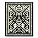 Ornate Black White Persian No. 11 Area Rug