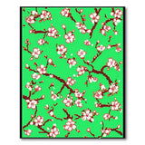 Cherry Blossom Green Floral Area Rug