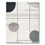 Modern Geometric Black Circle Area Rug