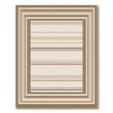 Beige Tan Striped Border Area Rug