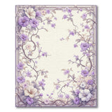 ODIKA Vintage Lilac Floral Washable Area Rug - Low Pile Non-Slip Aesthetic Carpet