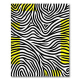Bold Zebra Print Area Rug Black White Yellow