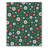 Emerald Green Pink Red Floral Area Rug