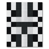 Geometric Modern Black and White Black White Geometric Block Area Rug