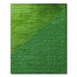 Green Diagonal Split Shag Area Rug