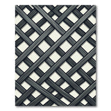 Modern Black White Trellis Lattice Area Rug