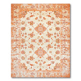 Terracotta Floral Distressed Persian Area Rug