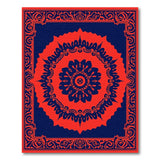 Navy Blue Red Persian Mandala Area Rug