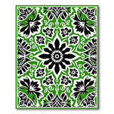 Green Black Intricate Floral Persian Area Rug