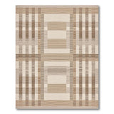 Geometric Modern Beige Geometric Grid Woven Area Rug