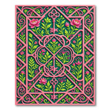 ODIKA Washable Secret Garden Pink & Green Floral Low Pile Rug