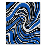 Swirling Blue Wave Abstract Area Rug
