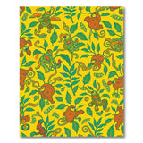 ODIKA Surrealist Mythical Creature Washable Area Rug - Vibrant Yellow Low Pile Non-Slip Botanical Carpet