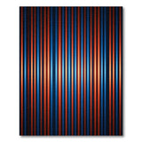 Bold Blue Orange Vertical Stripe Area Rug